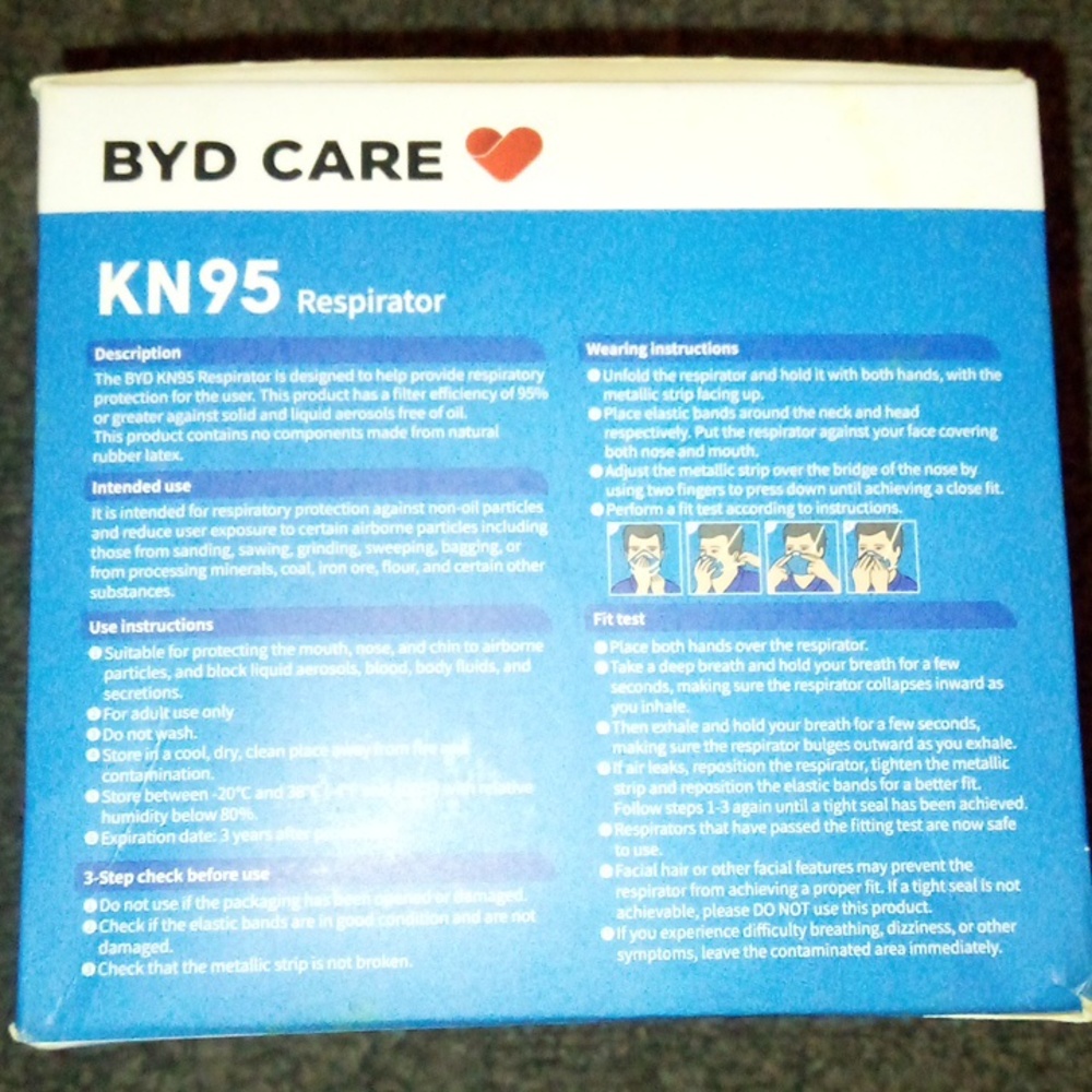 🆕 (20) KN95 Respirator : NoN sterile & foldable & latex free face masks *white* - Picture 2 of 4